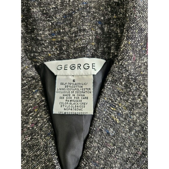 George Multicolor Suit Jacket Blazer Size 6 So Many Colors Woven In - Picture 9 of 10